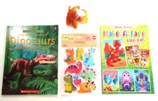 Usborne 1st Encyclopedia of Dinosaurs, Dinosaur Face Sticker Book, Stickers PLUS