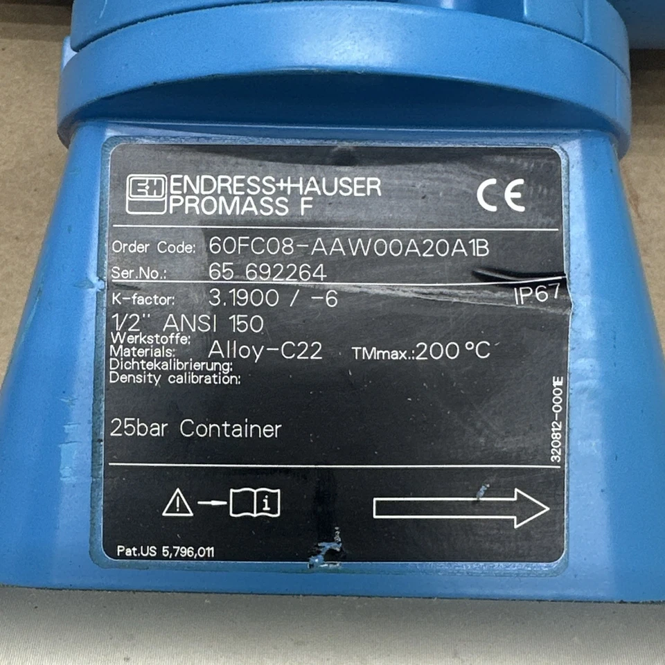 NEW NO BOX- Endress Hauser Promass 60/F 60FC08-AAW00A20A1B 85-260VAC HART 1/2” - Image 2 of 4