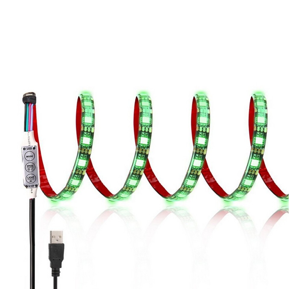 Colour Changing SMD 5050 RGB LED Strip Light DC5V USB Cable Flexible ...
