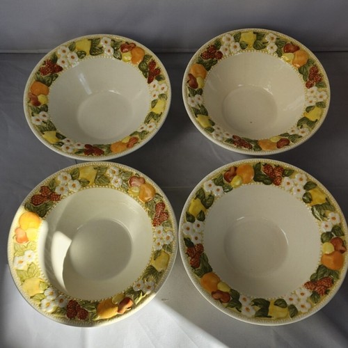 Vintage Della Robbia Metlox Poppytrail Vernon set di 4 ciotole frutta dessert - Foto 3 di 10