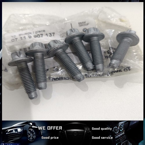 New Genuine For BMW E12 Head Bolt/Screw 07119907137 6 PC - Picture 3 of 8