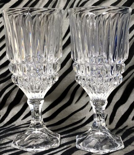 2 Fostoria HERITAGE CLEAR Cut Crystal Wine Glasses 1979-1982 - Picture 3 of 4