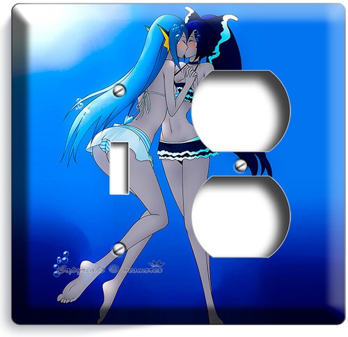 ANIME NATACIÓN LESBIANA NIÑAS BESAR LUZ INTERRUPTOR SALIDA PLACAS DE PARED DORMITORIO ARTE - Imagen 26 de 34