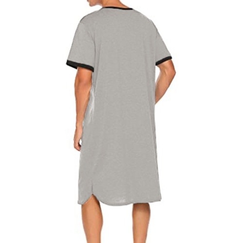 Ropa de dormir de manga corta para hombre Camisón Pijama Camisa con función de albornoz - Imagen 22 de 28