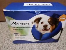 MANIFICENT Soft Inflatable Dog Cone Collar Dogs After Surgery size 3 med M blue