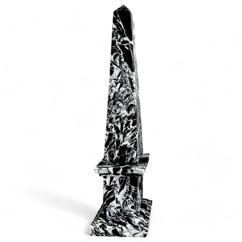 Classic Obelisk In Black Marble Aquitaine Grand Antique Home Decor H 30Cm - Picture 3 of 3
