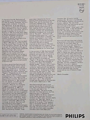 Rachmaninoff, Rafael Orozco : Piano Concerto No.2 / Paganini Rhapsody LP Record - Picture 8 of 9