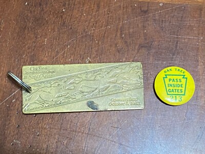 Vintage Santa Anita California Horse Racing Oak Tree '83 Opening Day Key Ring +