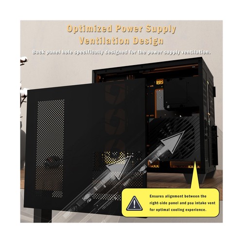 PC CASE ATX 9 PWM ARGB Fans Pre-Installed, Mid-Tower Gaming PC Case, Panorami... - Picture 7 of 10