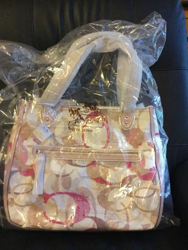 NWT COACH SIGNATURE LARGE POPPY STAMPED C HALLIE E/W TOTE 31141E. - Picture 12 of 12