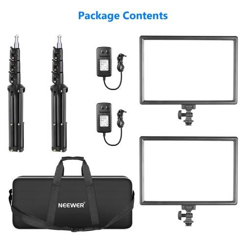NEEWER LED Video Lighting Kit with Light Stand 2-Pack 384 LED Soft Video Light - 第 8/8 張圖片