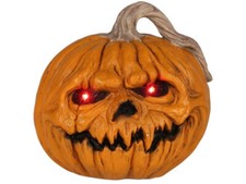 Light-Up Creepy Plastic Pumpkin with Sound 8 1/4" Tall Halloween Haunted House