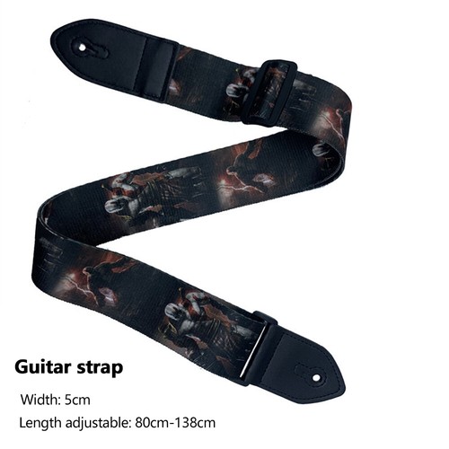 Leather End Adjustable Heavy Duty Guitar Strap For Electric Acoustic Bass Guitar - Picture 39 of 42