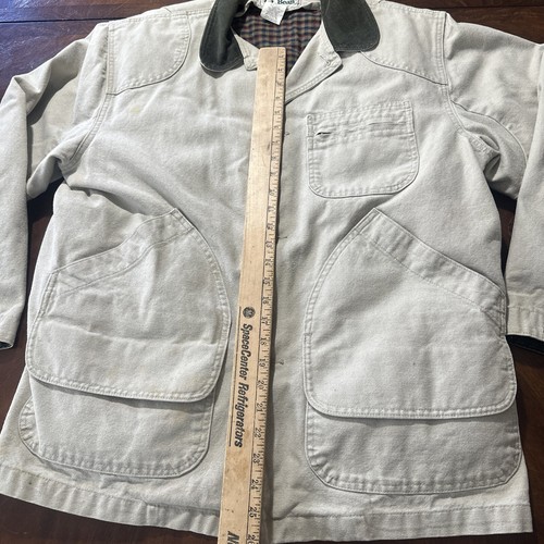 Manteau fève vintage LL homme beige moyen corvée grange veste toile velours côtelé années 90 - Photo 4/8