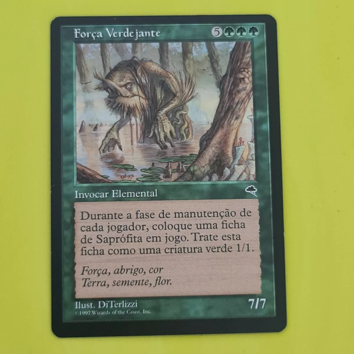 VERDANT FORCE, TEMPEST, 1997, PORTUGUESE, MTG, NM #C664