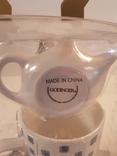 Nuevo Godinger Taza de Té Taza Infusor de Té Bolsa de Té Bandeja Azul y Amarillo - Imagen 8 de 10