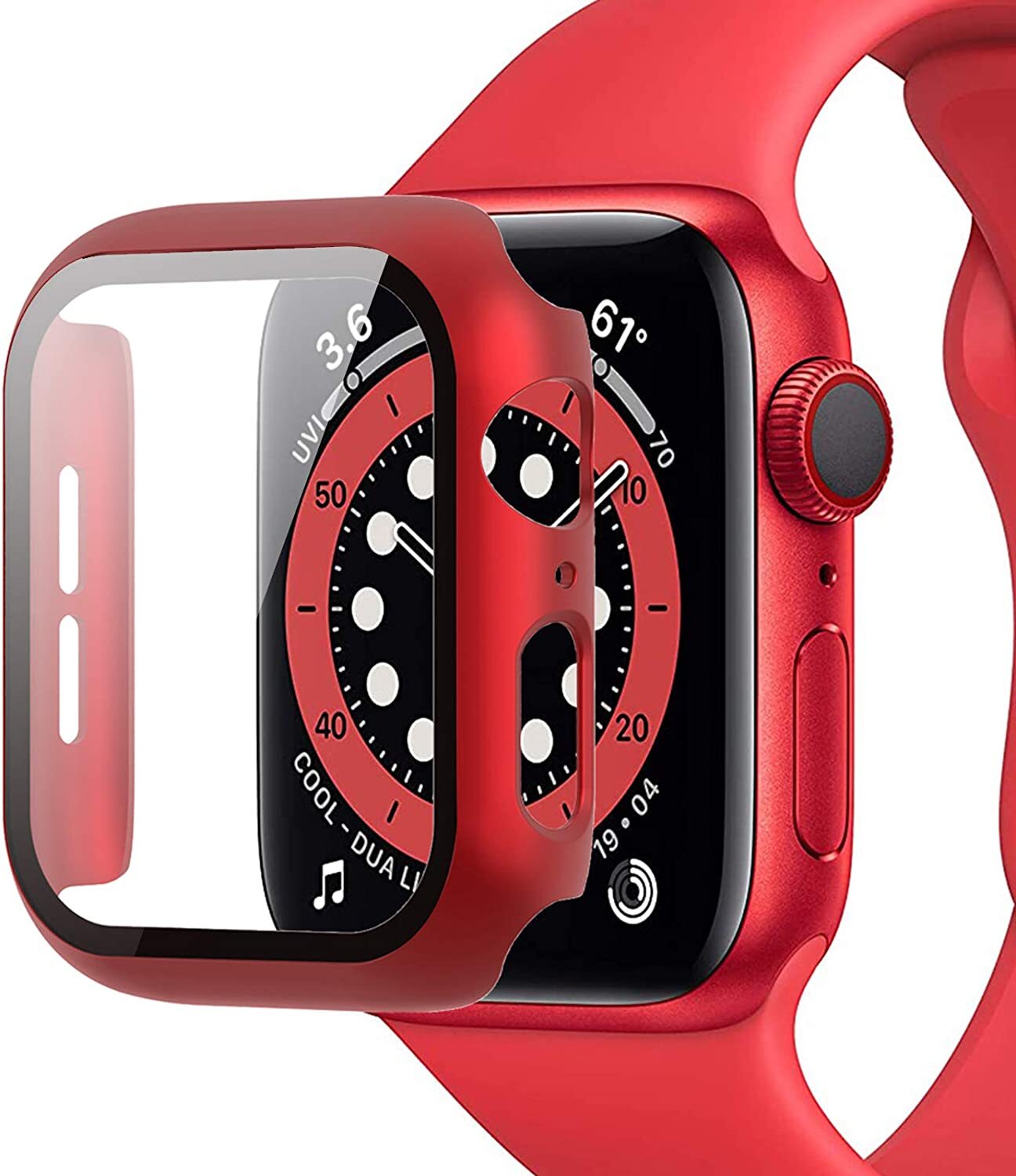 Hülle für Apple Watch Series 9 / 8 Schutzhülle Case 41mm 45mm Display Schutzglas