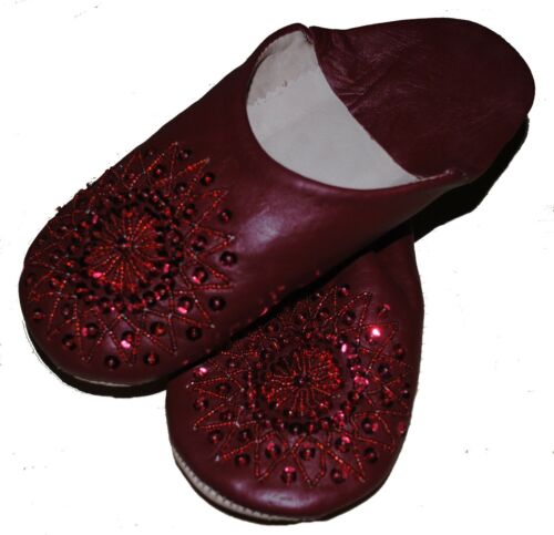 Comercio Justo Mujer Marroquí Babouche Pantuflas Disponible En 12 Colores & 10 - Imagen 33 de 35
