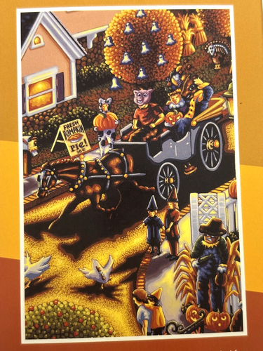 Dowdle HALLOWEEN Puzzle Folkart 500 piece All Hallow's Eve COMPLETE 16x20 - Picture 4 of 7
