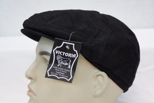 LAMBSKIN SUEDE LEATHER Driving Cap 
