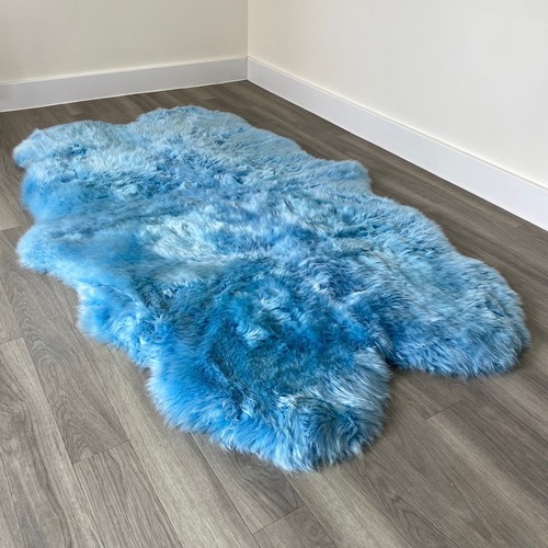 Large Genuine Quad Sheepskin Rug - Extra Thick & Soft Wool - Colourful 4 Skin - Picture 27 of 36