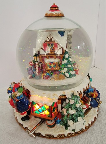Christopher Radko 9" St. Nicholas Lane Musical Snowglobe Lights READ CONDITION - Picture 6 of 16