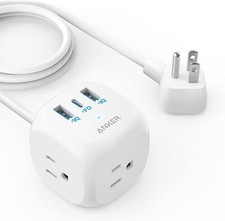 Anker 20W USB C Power Strip, 321 Strip with 3 Outlets and 5ft, White