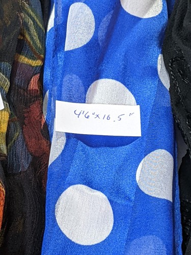 Ladies Rectangular Scarves Silk Rayon Various Lengths Lot of 12 Vintage NOTE - Picture 8 of 15