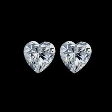 .85 Ct Natural White Diamond Heart Cut 5 mm 2 Pcs VVS1 D Grade Certified D46