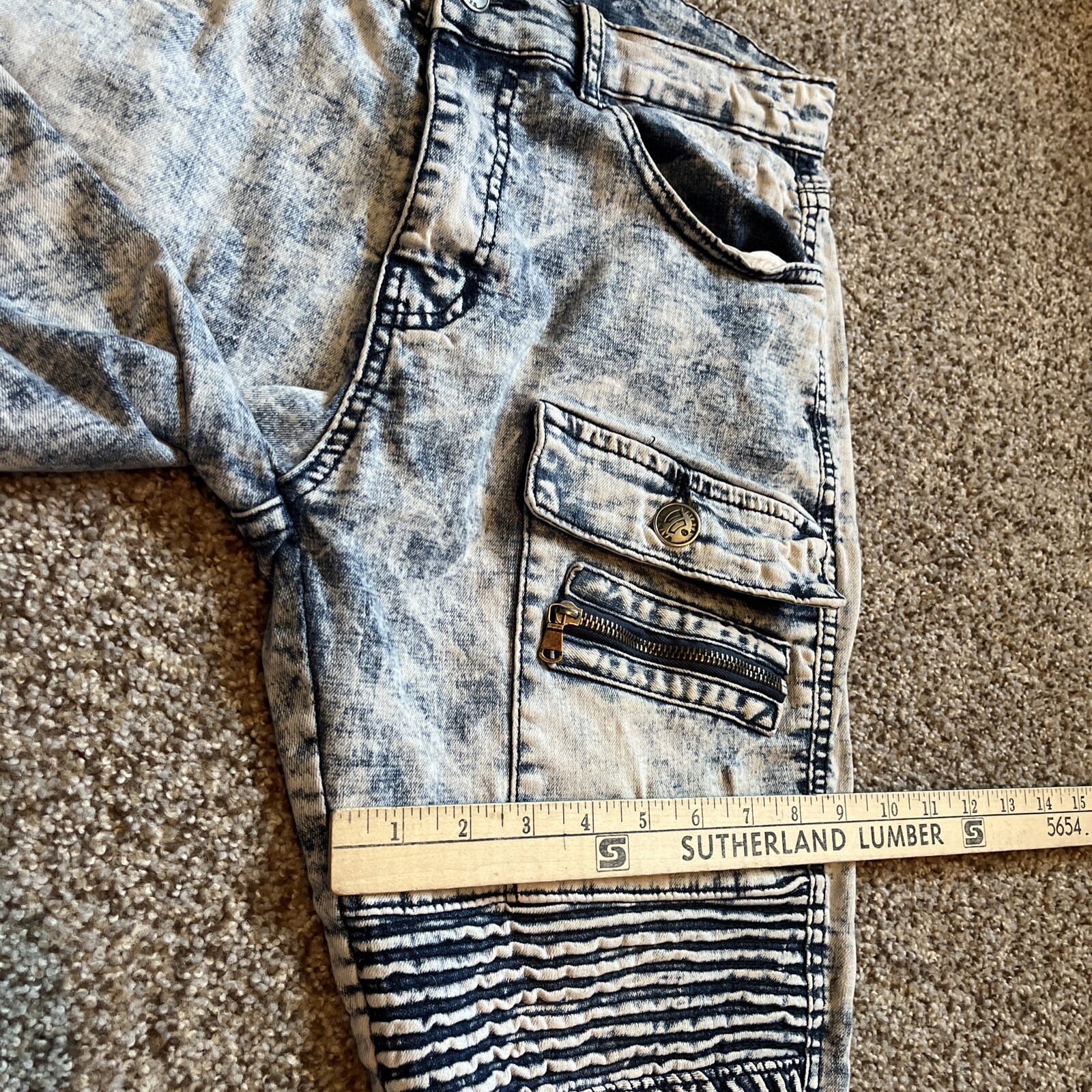 Waimea Men's 32 (32x31) Skinny Fit Stone Wash Blue Wash Jeans Zippers Pockets - View 10