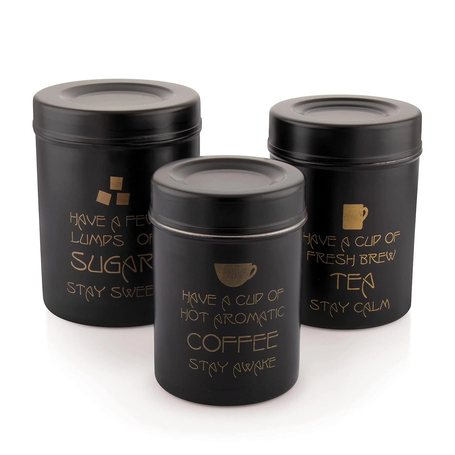 Stainless Steel Airtight Storage Container with Lid For Tea Coffee & Sugar US