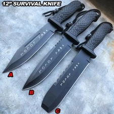 12" Hunting Military Survival Combat MOLON LABE GREEK Fixed Blade Tactical Knife
