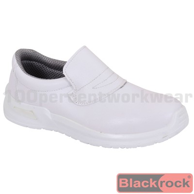 Nurses Medical Food Hygiene White Safety Work Slip On Shoes Steel Toe Cap S2 SRC