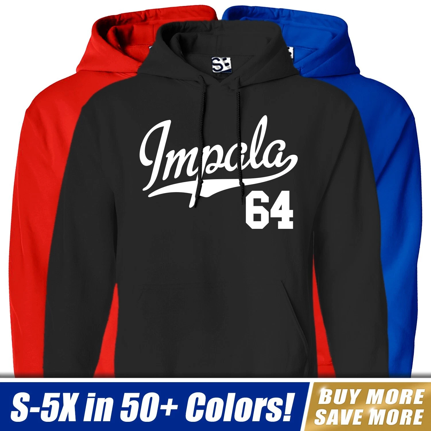 Impala 64 Script Jersey HOODIE | Hooded 1964 SS Lowrider Sweatshirt | All Colors