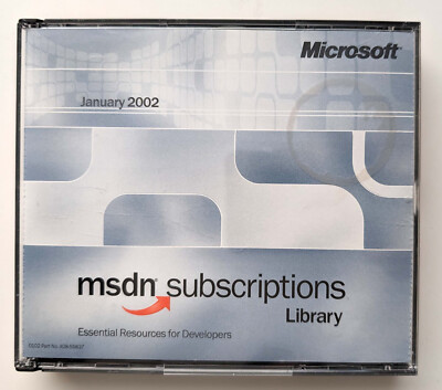 Original RARE VINTAGE Microsoft MSDN Subscriptions Library January 2002 ...