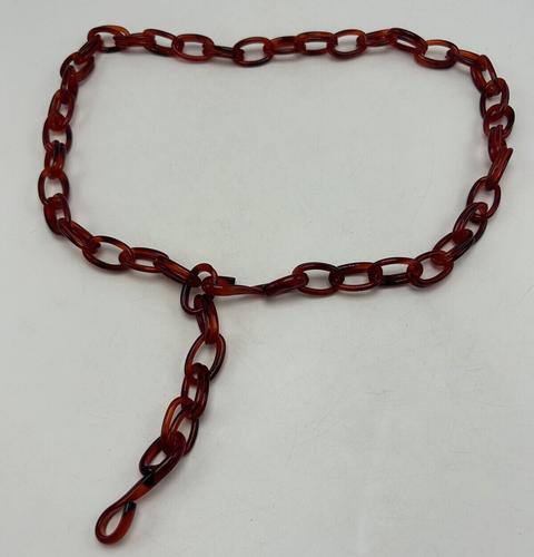 Vtg Womans Belt Plastic Chain Groovy 1960's Mod Go-Go 31"-37" Brownish