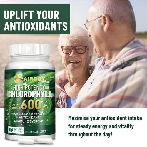 Chlorophyll Kapseln 600mg - Antioxidans, Immununterstützung, Haut & inneres Deodorant - Bild 4 von 12