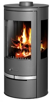 Kaminofen ST-AD ORION Vision 7 Kw Holzofen Stahl Grau Bimsch Norm Holz  