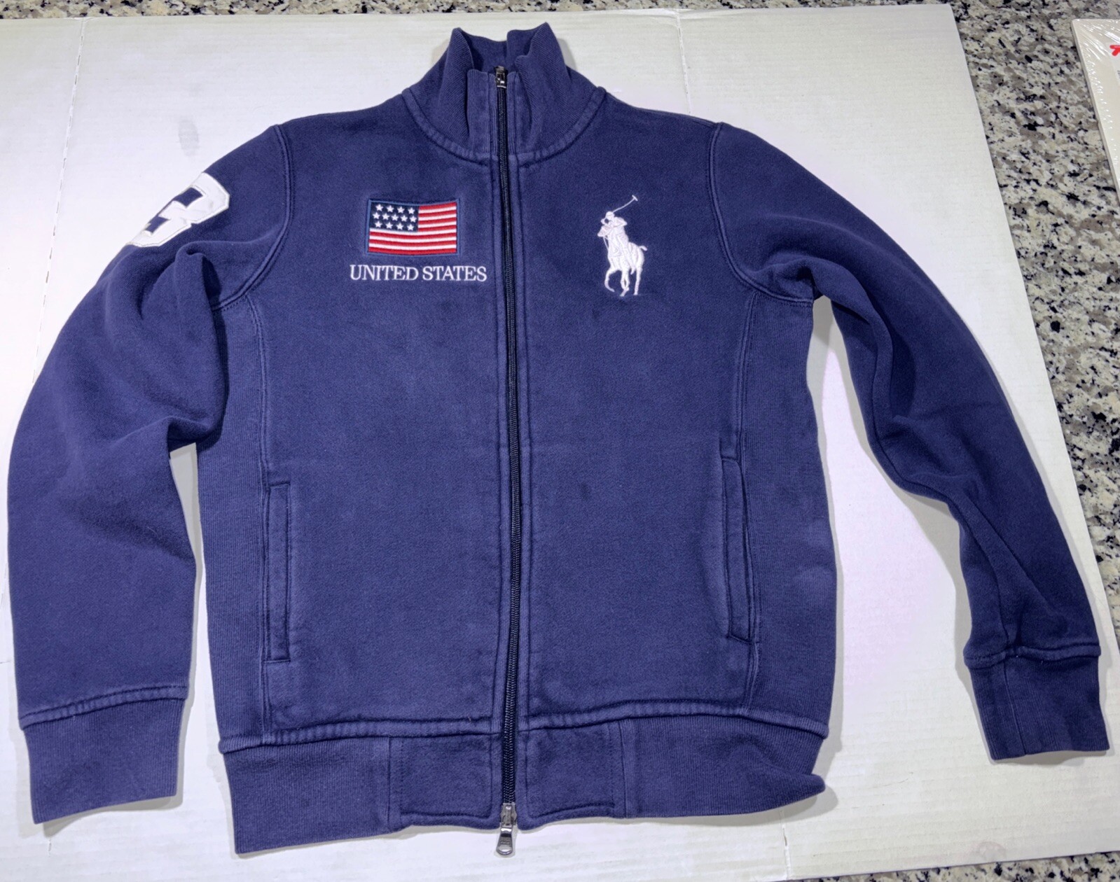 Ralph Lauren Giacca Sportiva Big Pony Bandiera Stati Uniti #3 USA Uomo Small