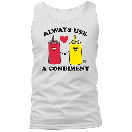 Camiseta sin mangas Always Use A Condiment Funny Broma Humor Humor Humor Gráfico Novedad - Imagen 11 de 11