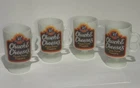 Vtg 1980s 4 Chuck E Cheese Milk Glass Pedestal Coffee Mug Double Finger Handle