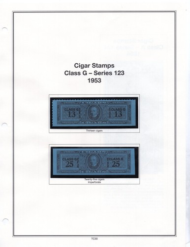 US 1953–1954 COMPLETE MINT CIGAR REVENUE COLLECTION OF 52 STAMPS NEATLY STORED - Picture 4 of 15