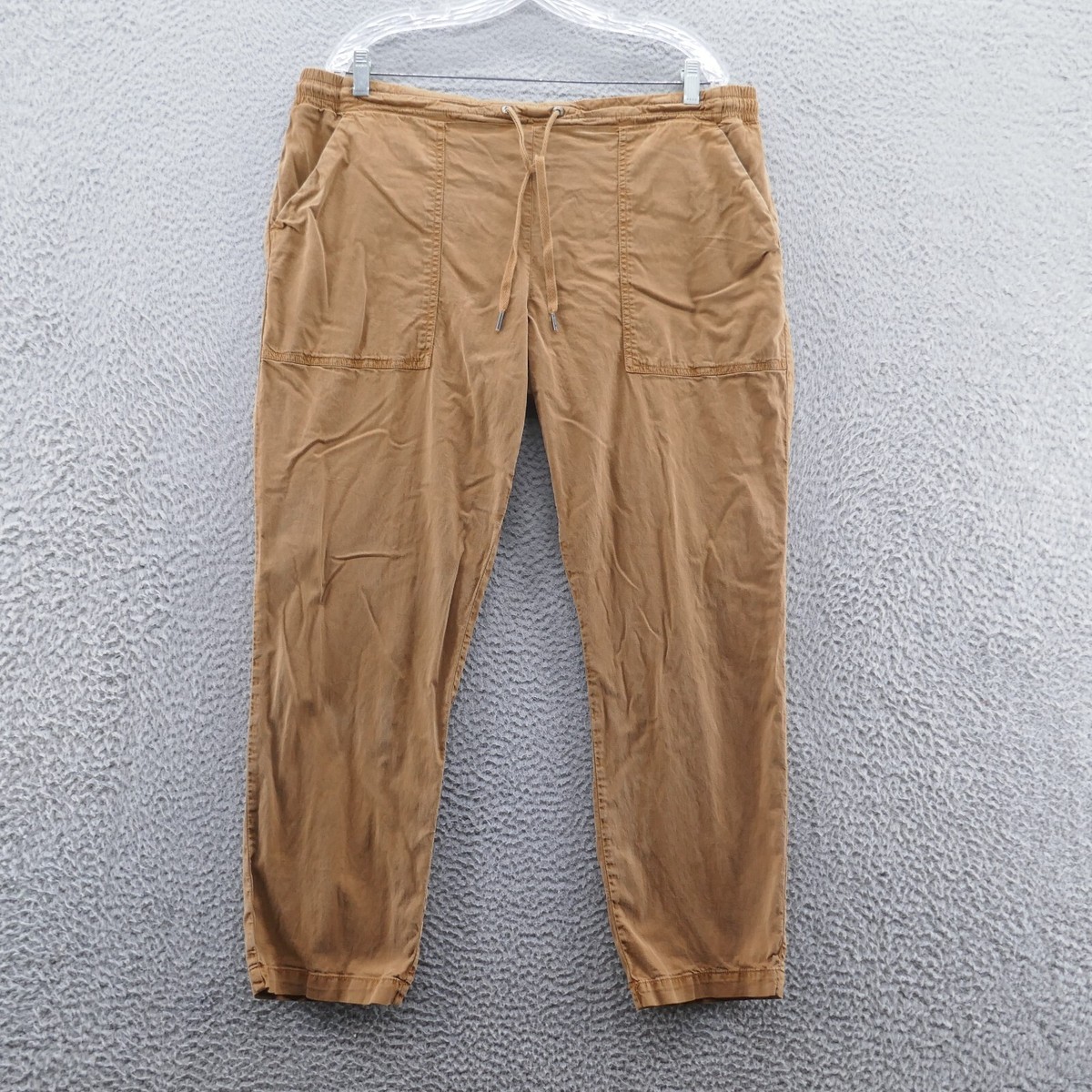 Orvis Mens Tencel Explorer Ankle Pants XL 38x27 Brown Drawstring Casual