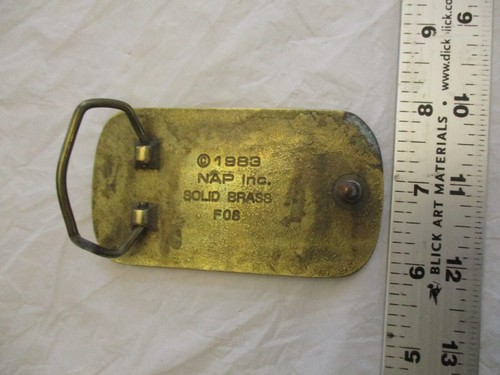 1983 Budweiser Clydesdale Wagon Brass NAP Co. Belt Buckle USA - Picture 3 of 5