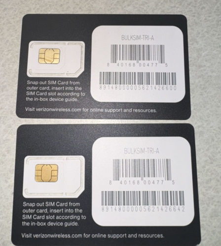 10 Pack NEW Verizon 3-in-1 Prepaid 4G LTE 5G Nano SIM Cards - Picture 2 of 2