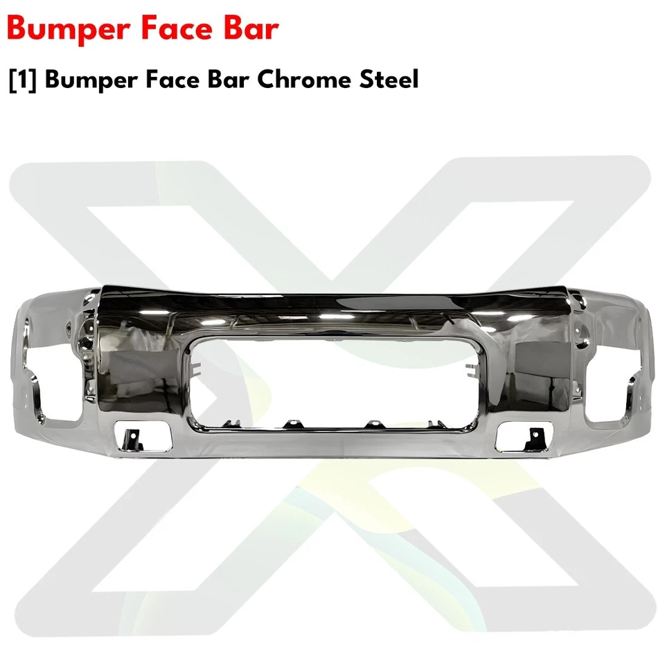 Front Bumper Face Bar Chrome Steel & Fog Lights Kit For 2004-2015 Nissan Titan - Image 4 of 4