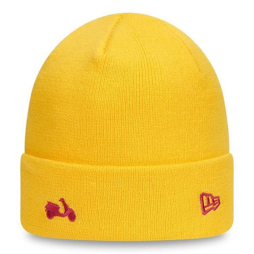 New Era Minibike Knitted Beanie With Cuff ~ Vespa yellow - Picture 2 of 3