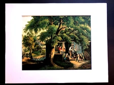 Currier & Ives "The Village Blacksmith" 11 x 14 Matted Art Print