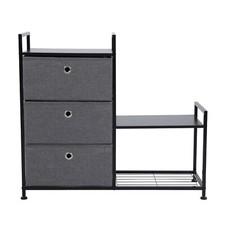 RUNA 3-Schubladen-Regal Universales Regalsystem Metall Vliesstoffschubladen