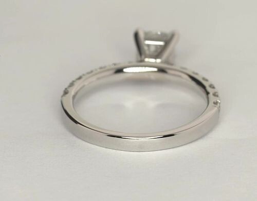 1.06 Ct Cushion Cut Lab Created Diamond Engagement Ring 14k Solid White Gold - Imagen 5 de 8